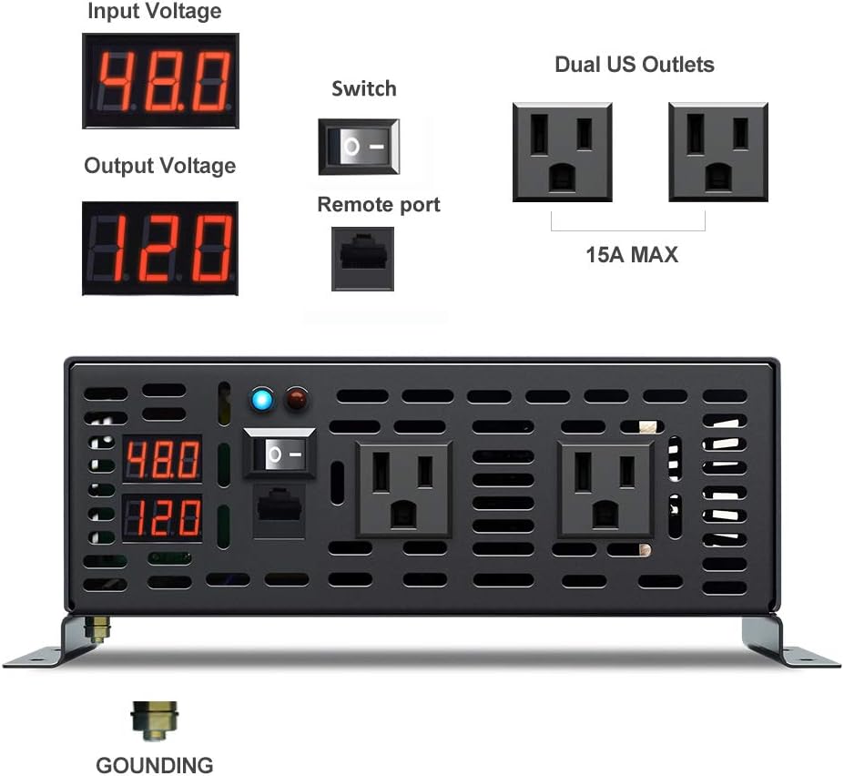 500W Pure Sine Wave Power Inverter 24V to 110V AC Converter Z4380