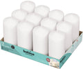Set of 12 White Pillar Candles K6132