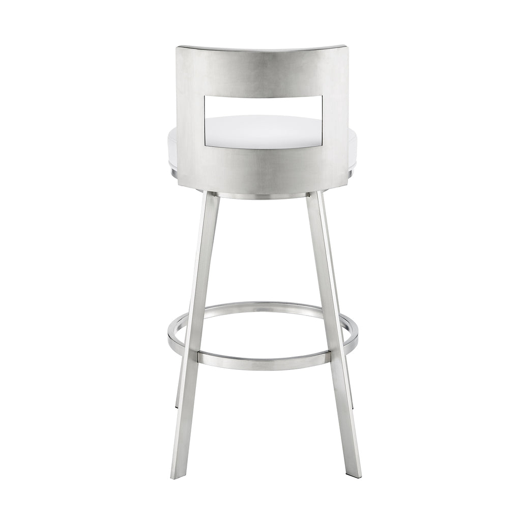 Swivel Faux Leather/Metal Counter Stool in Black/Chrome V937