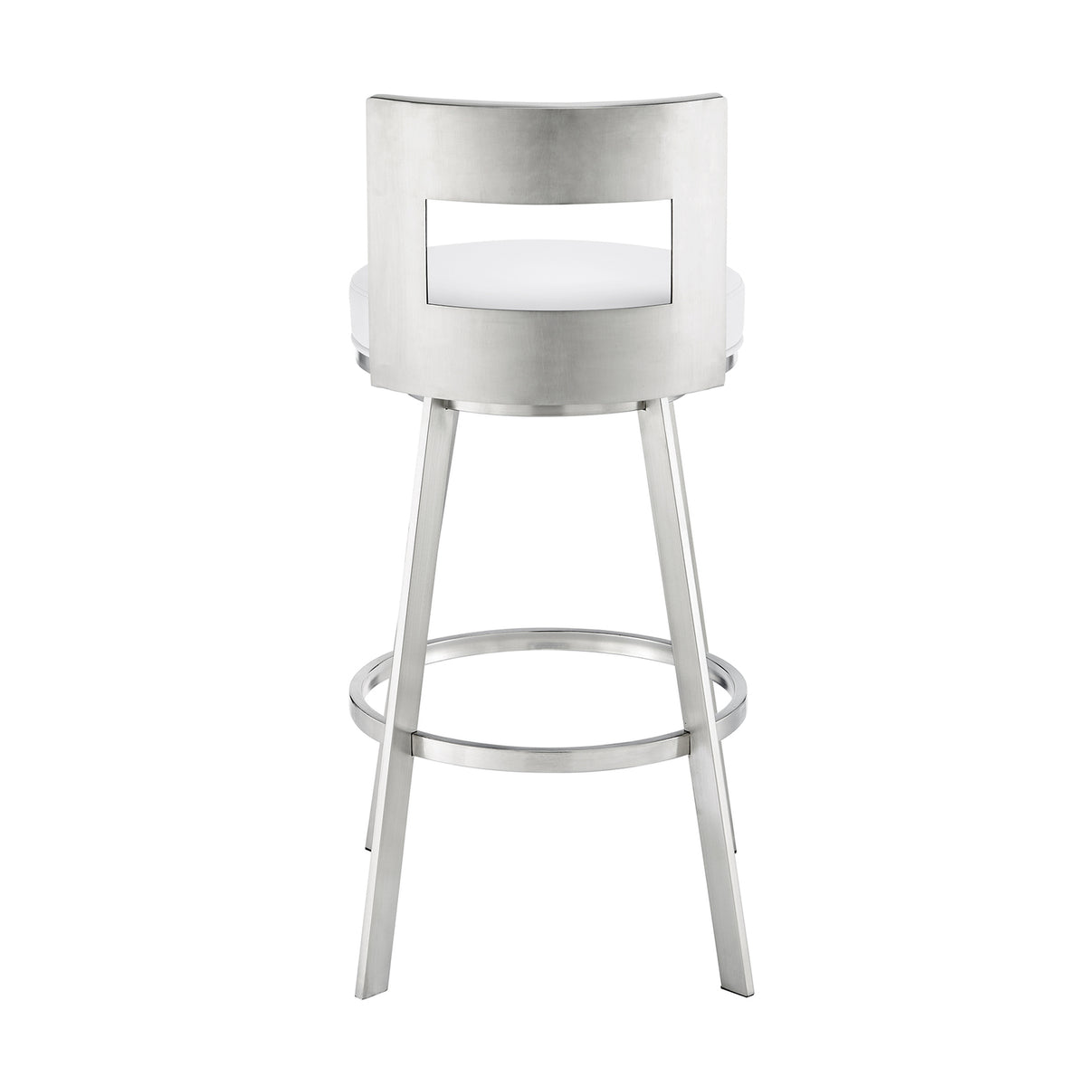 Swivel Faux Leather/Metal Counter Stool in Black/Chrome V937