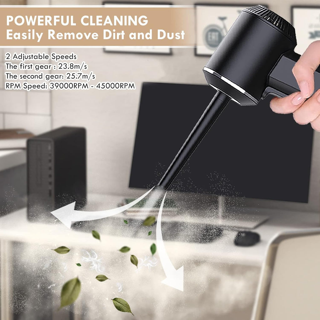 Cordless Electric Air Duster with LED Light, Rechargeable Battery, Pack of 2 H57906