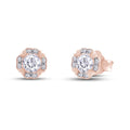 Moissanite Stud Earring 1 Carat 5MM D Color VVS1 Prong Setting 18K Rose Gold Over Sterling Silver Y441332