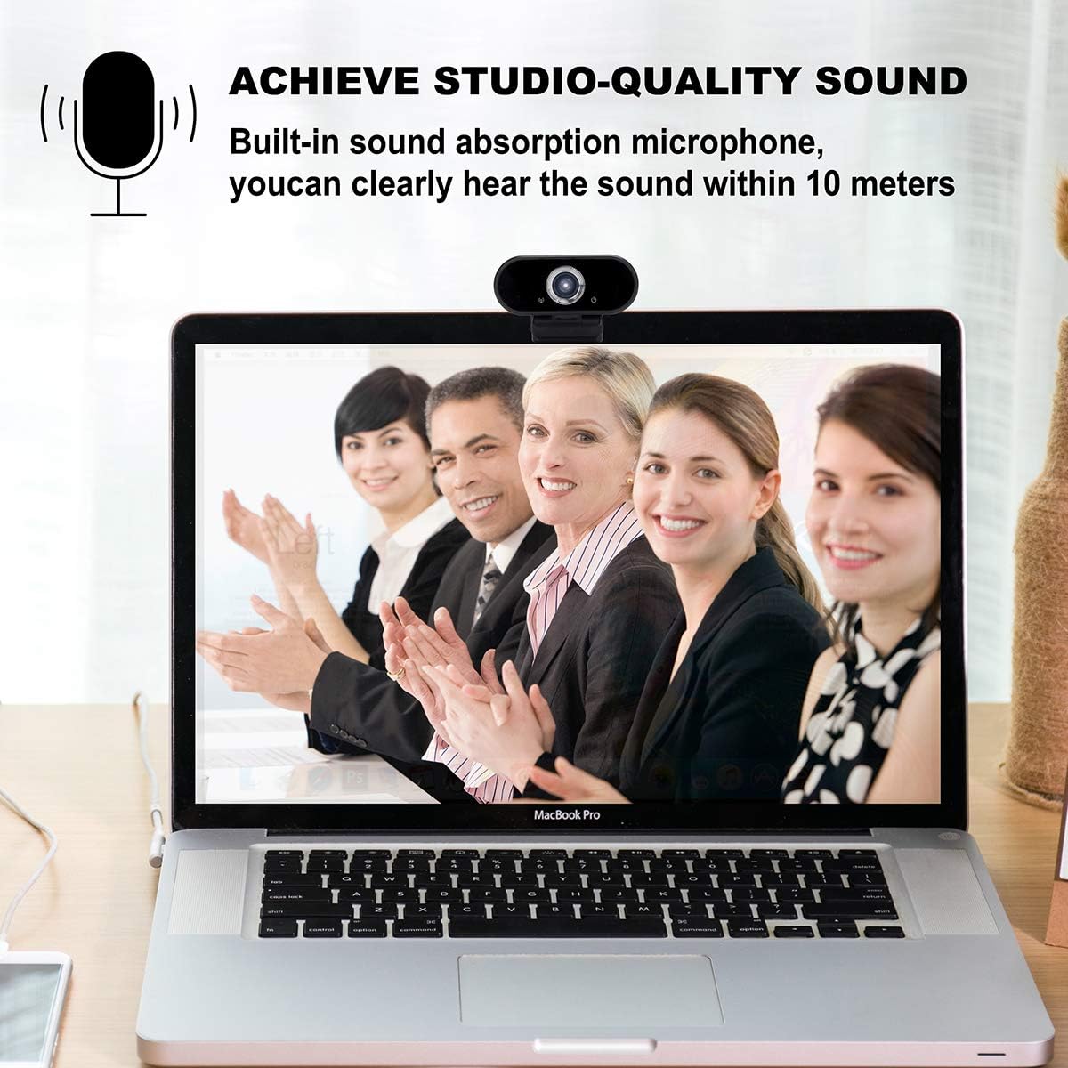 HD 1080P USB Webcam with Tripod and Privacy Cover, Pack of 2 E79621