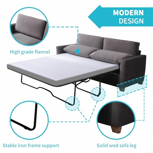 Queen Size Velvet Pull Out Sofa Bed P88129