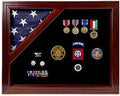 American Corner Flag and Medal Display Case V7363