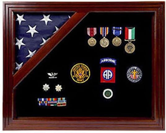 American Corner Flag and Medal Display Case V7363