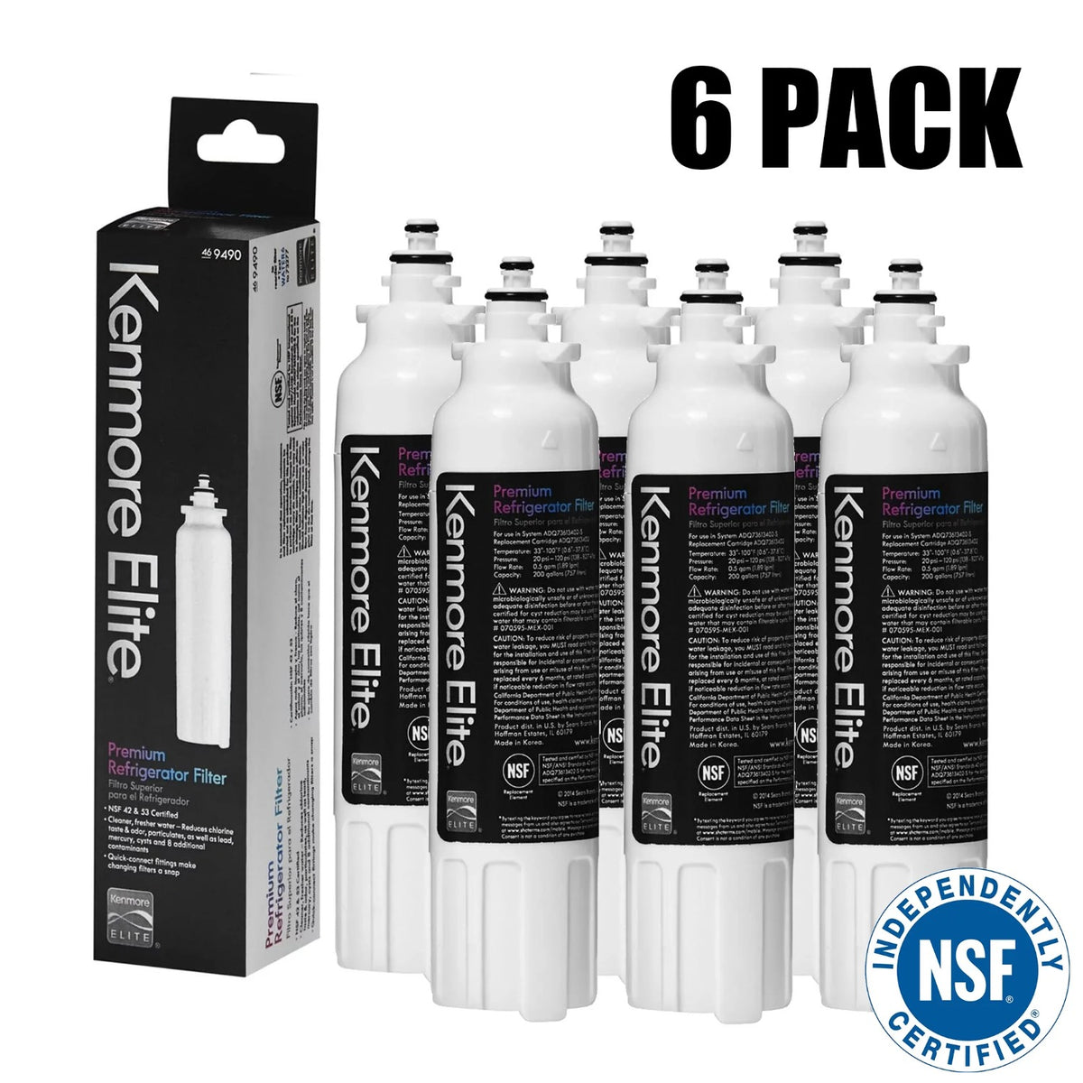 6 Pack Refrigerator Water Filter U3471