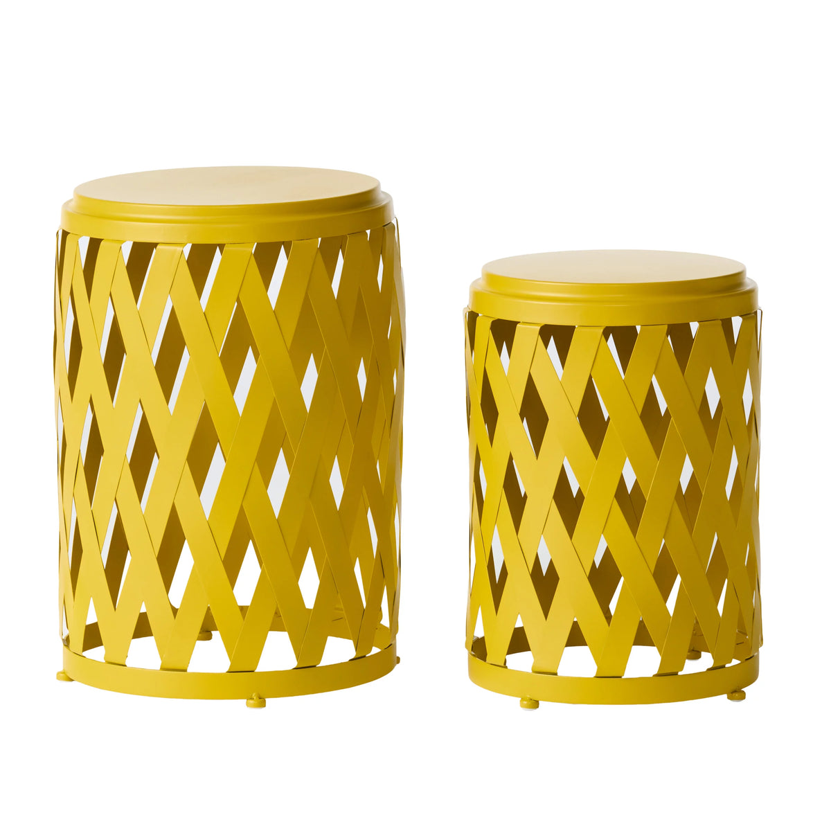Iron Side Table Set Matte Yellow M134193
