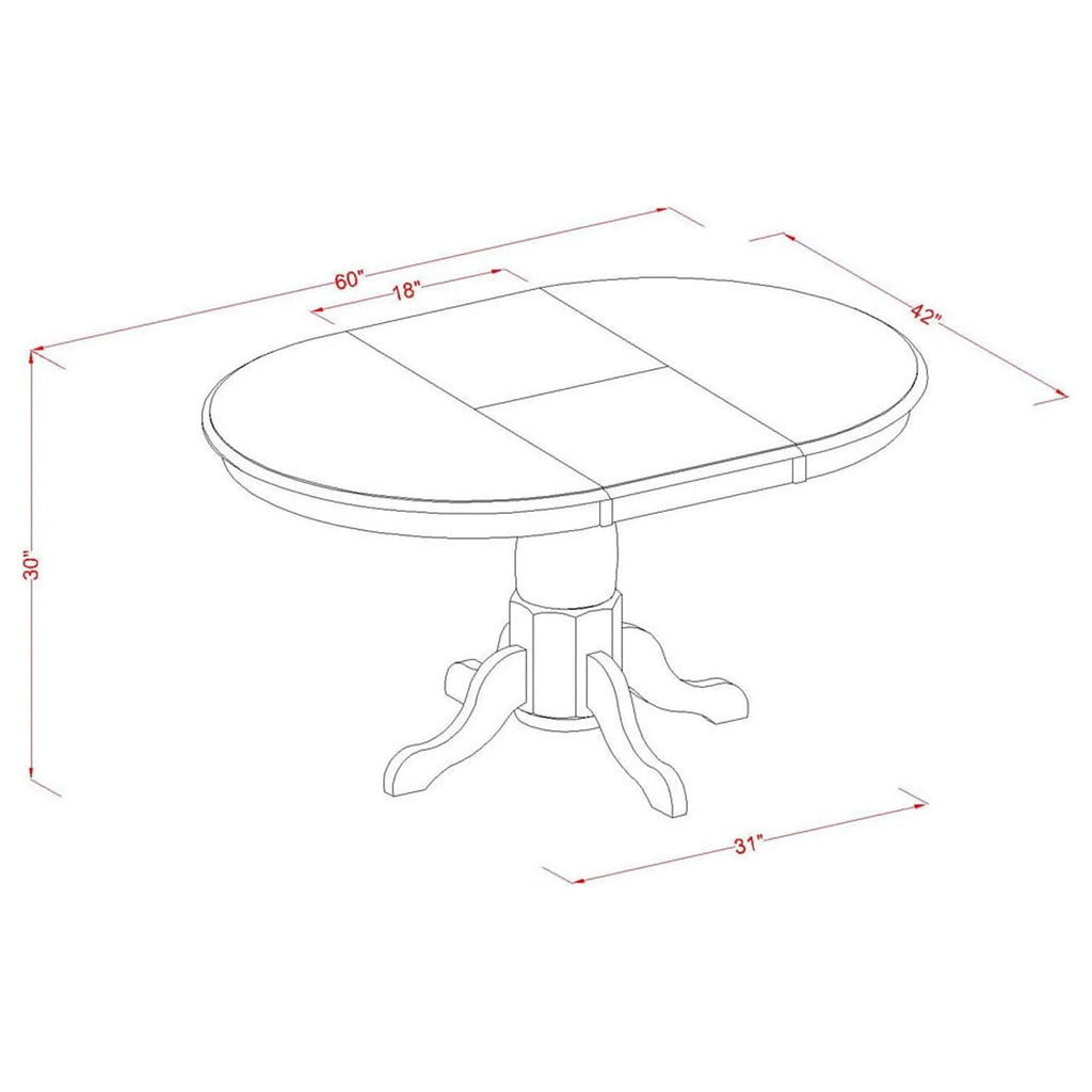 Dining Table Set with 18" Leaf and Chairs N4234