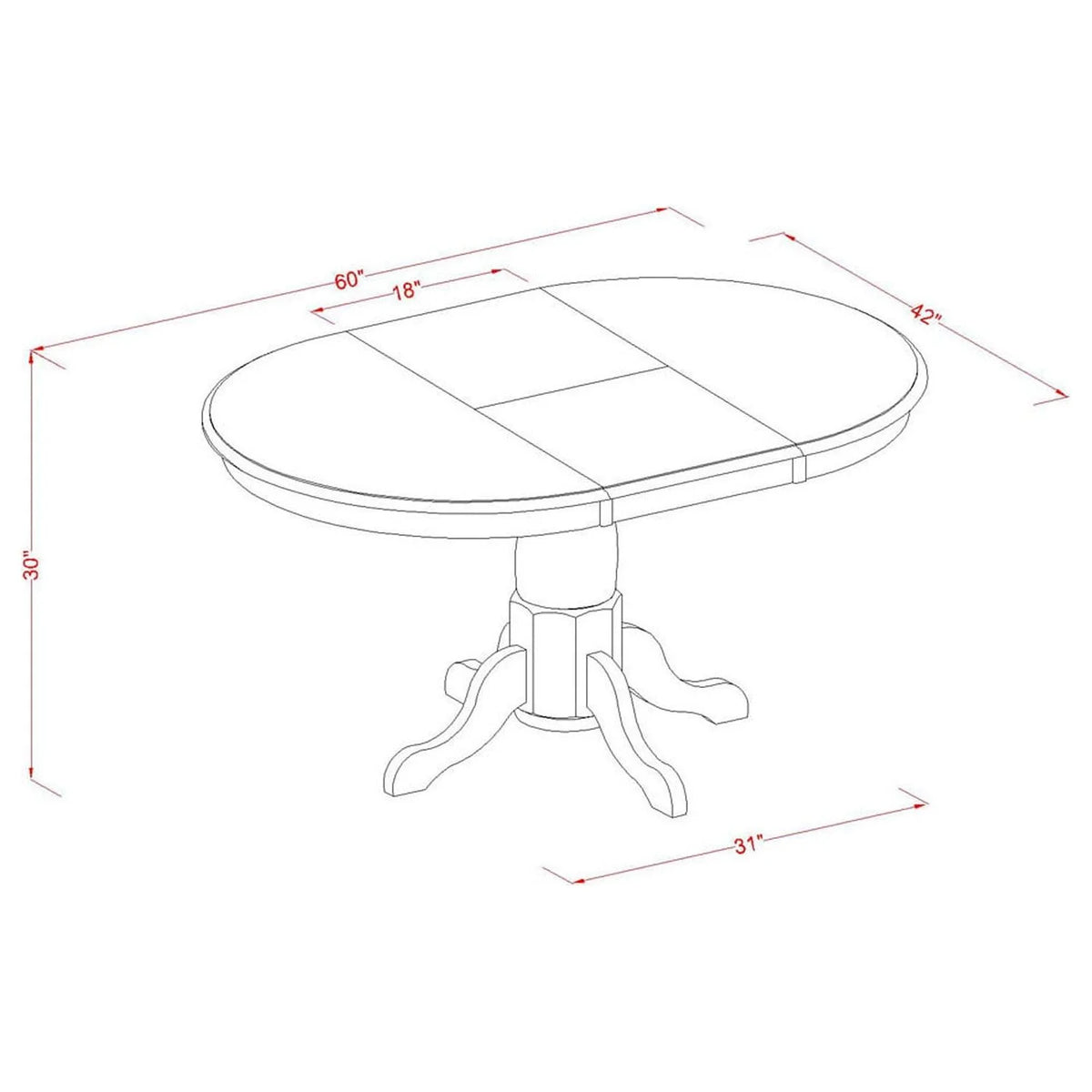 Dining Table Set with 18" Leaf and Chairs N4234