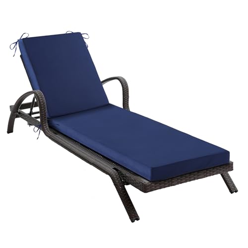 Waterproof Outdoor Chaise Lounge Cushion with Ties N457635