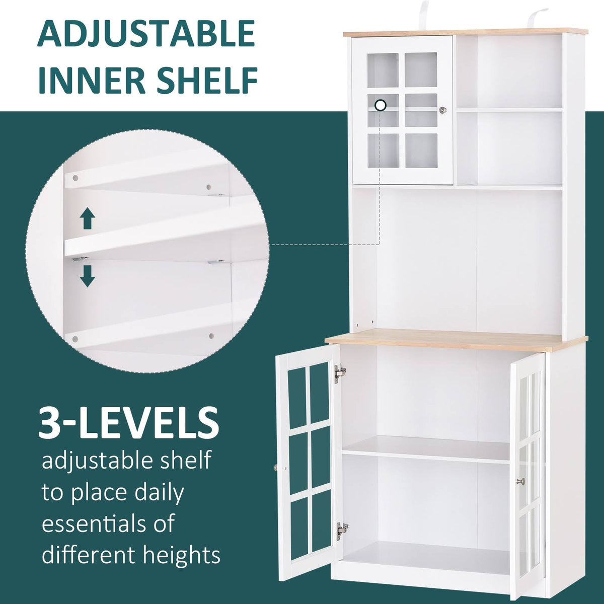 White Kitchen Pantry Cabinet P78431