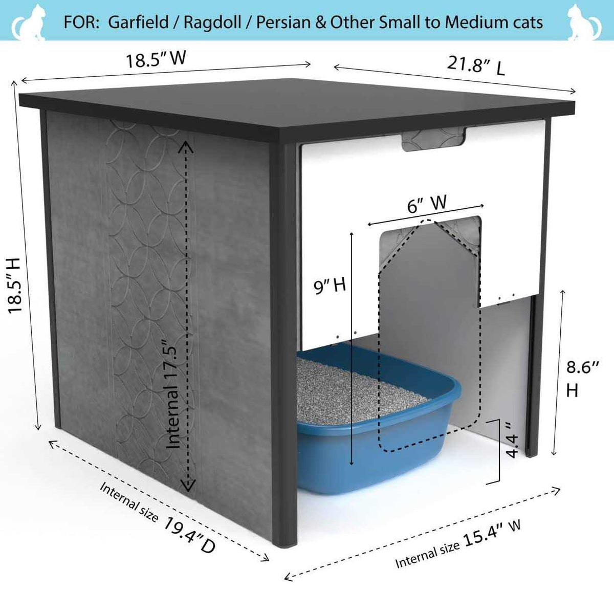 Cat Litter Box Enclosure Furniture D5625