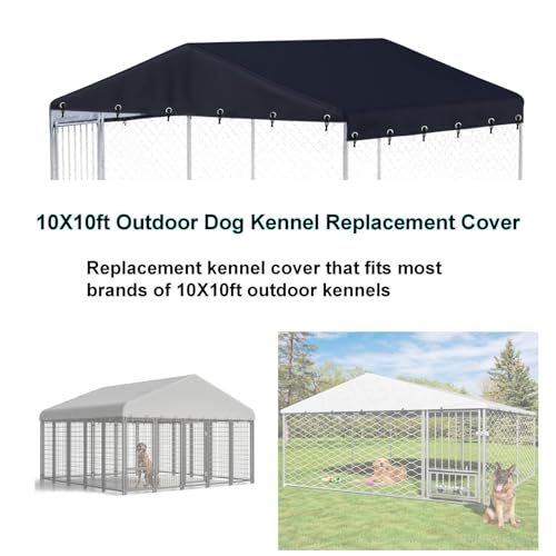 Black 600D Waterproof Oxford Fabric Outdoor Dog Kennel Cover W19908