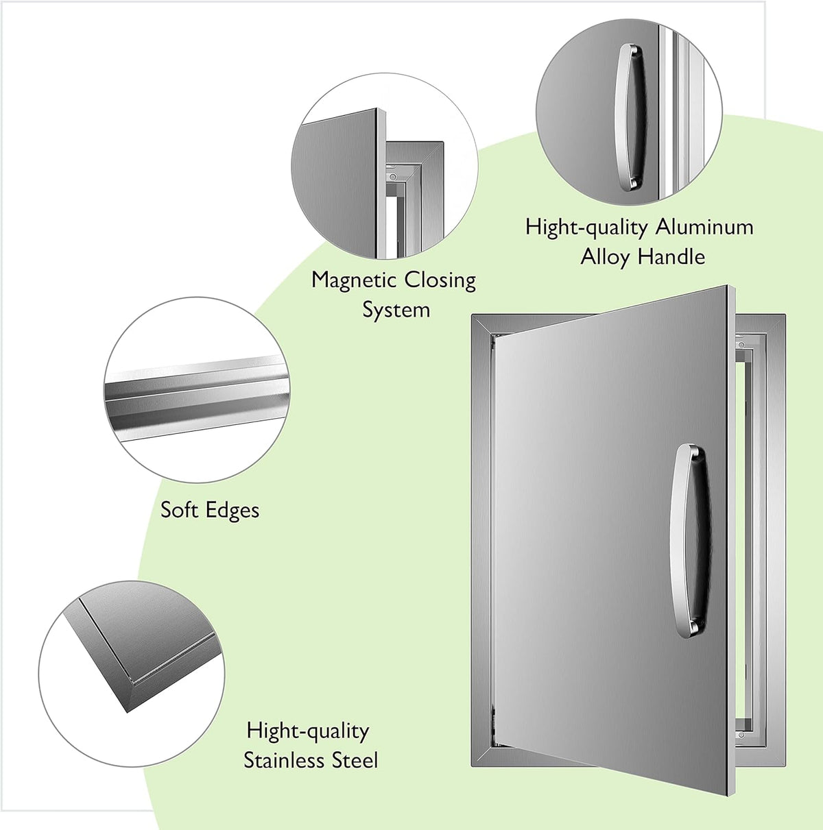 Stainless Steel 24''W x 24''H Outdoor Kitchen Doors U70465