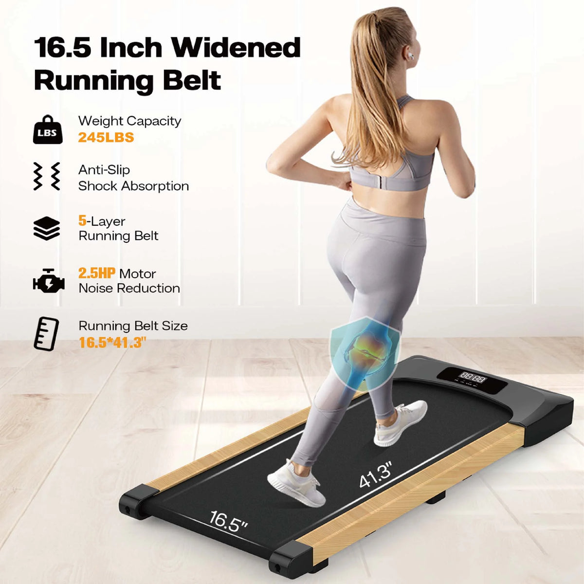 Under Desk Treadmill 245 lb Capacity 4 mph R72575