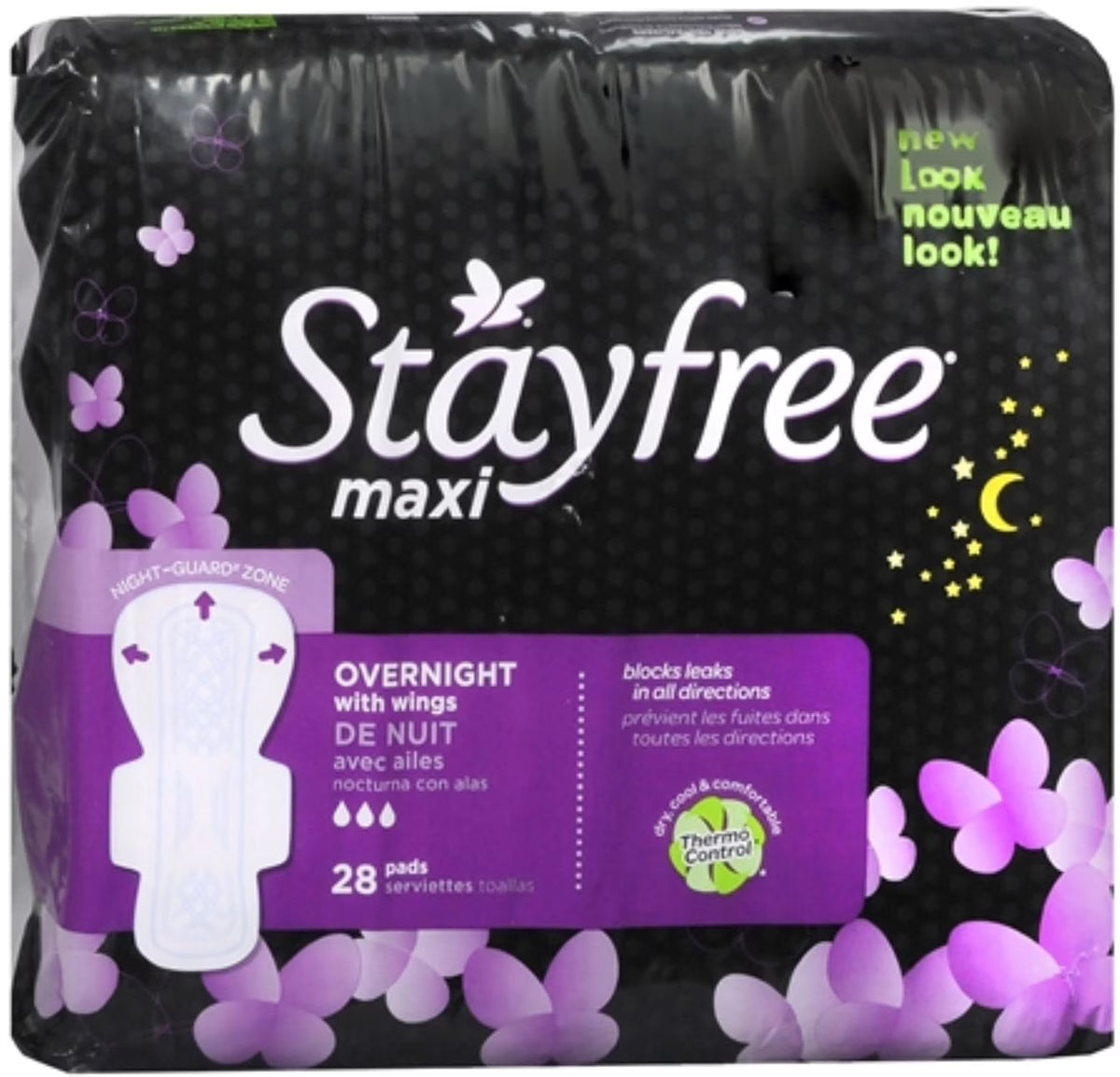 Overnight Maxi Pads With Wings 28 Each (Pack of 3) V4905