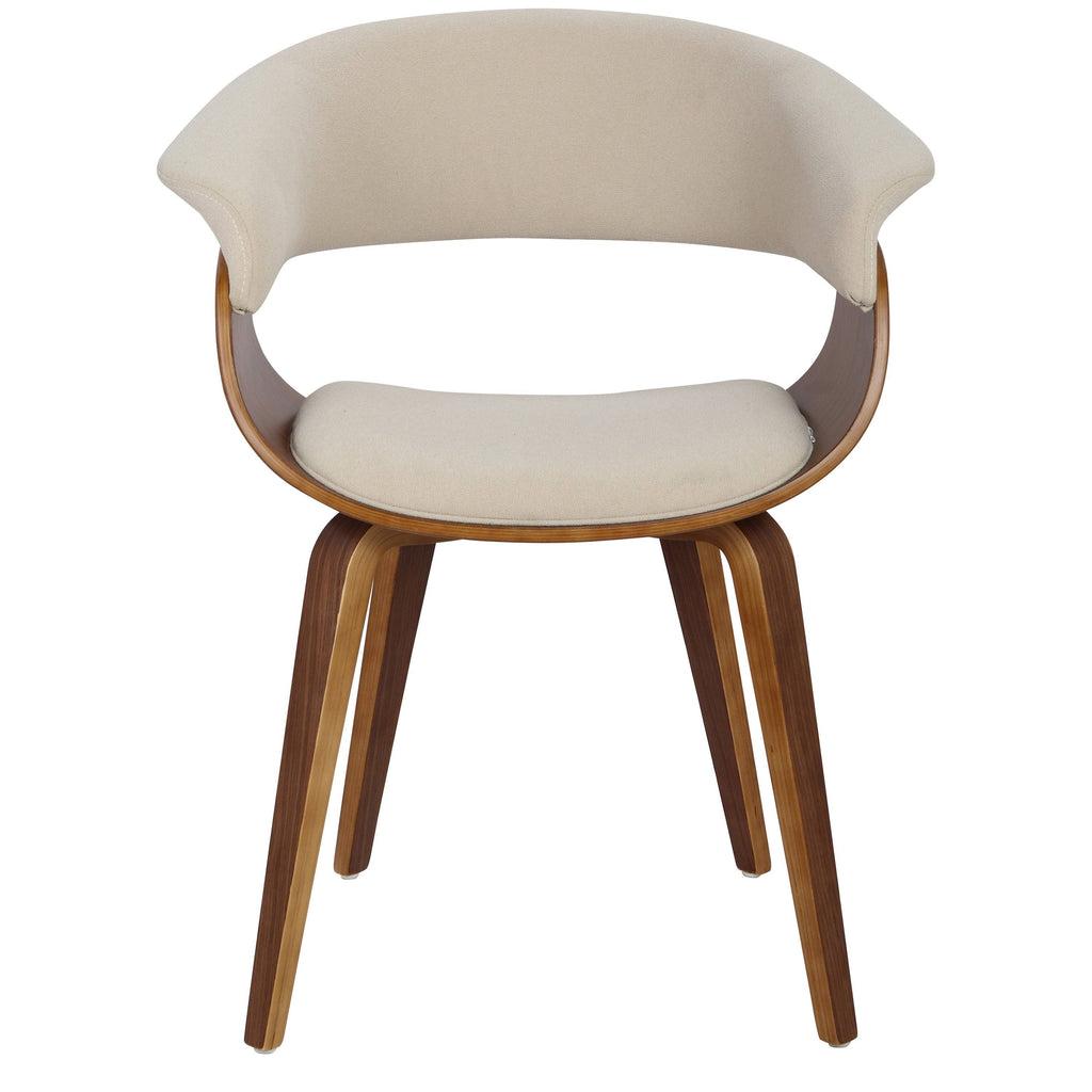 Cream Fabric Zebra Wood Dining Accent Chair Z431626