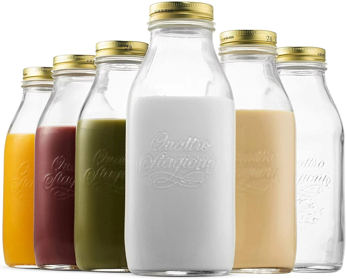 Clear Glass Milk Bottle 6 Pack A429