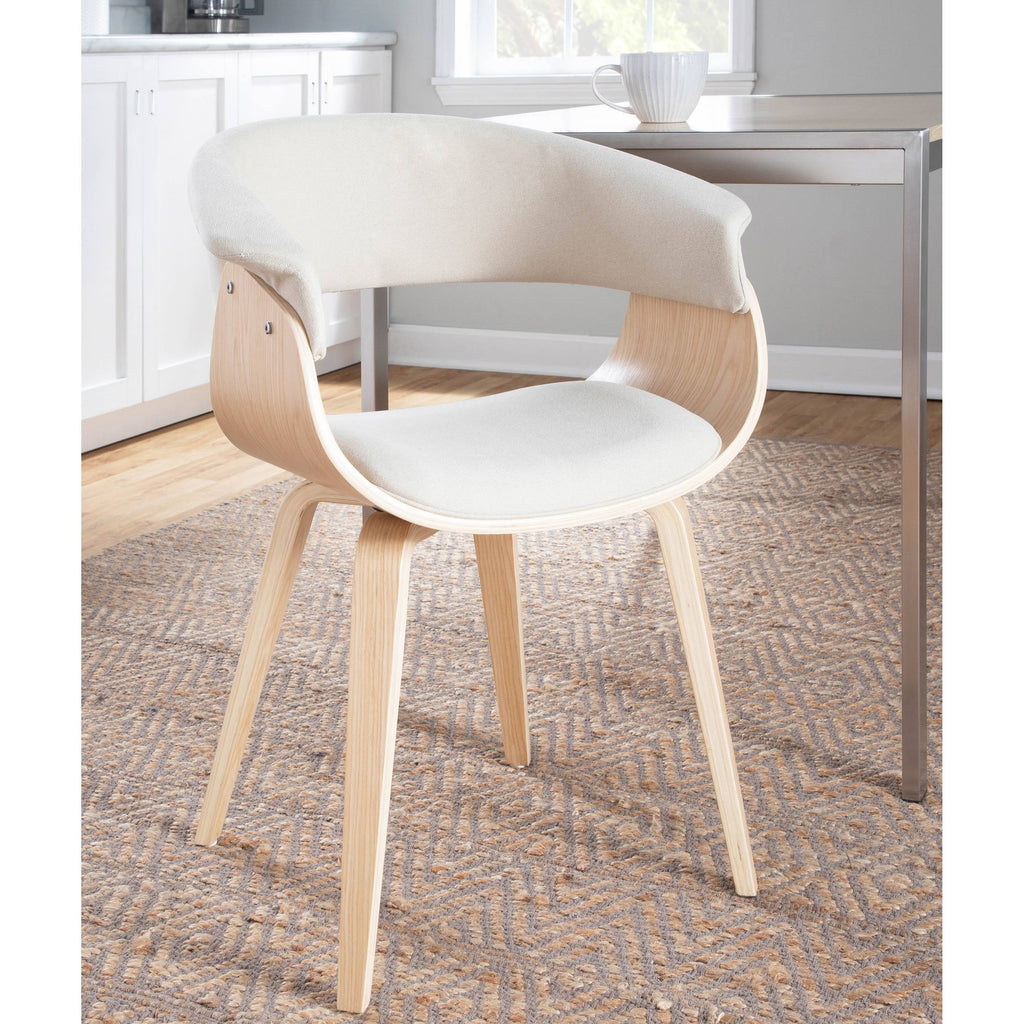 Cream Fabric Zebra Wood Dining Accent Chair Z431626