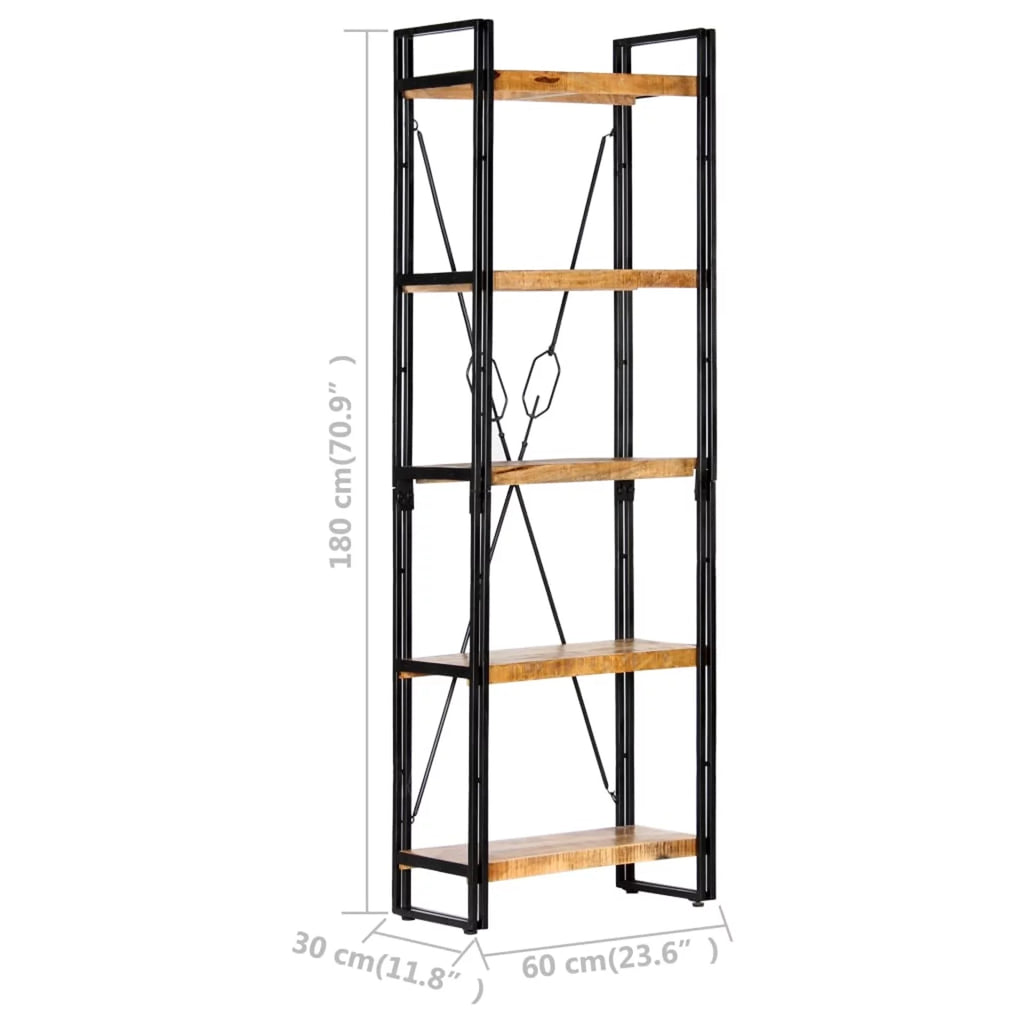 5-Tier Solid Mango Wood Bookcase Q4469