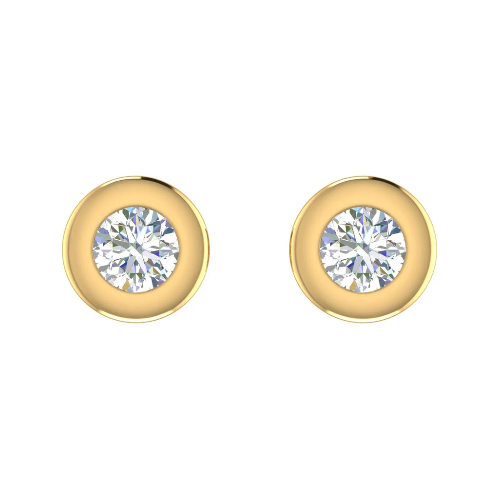 10K Yellow Gold Diamond Stud Earrings X716