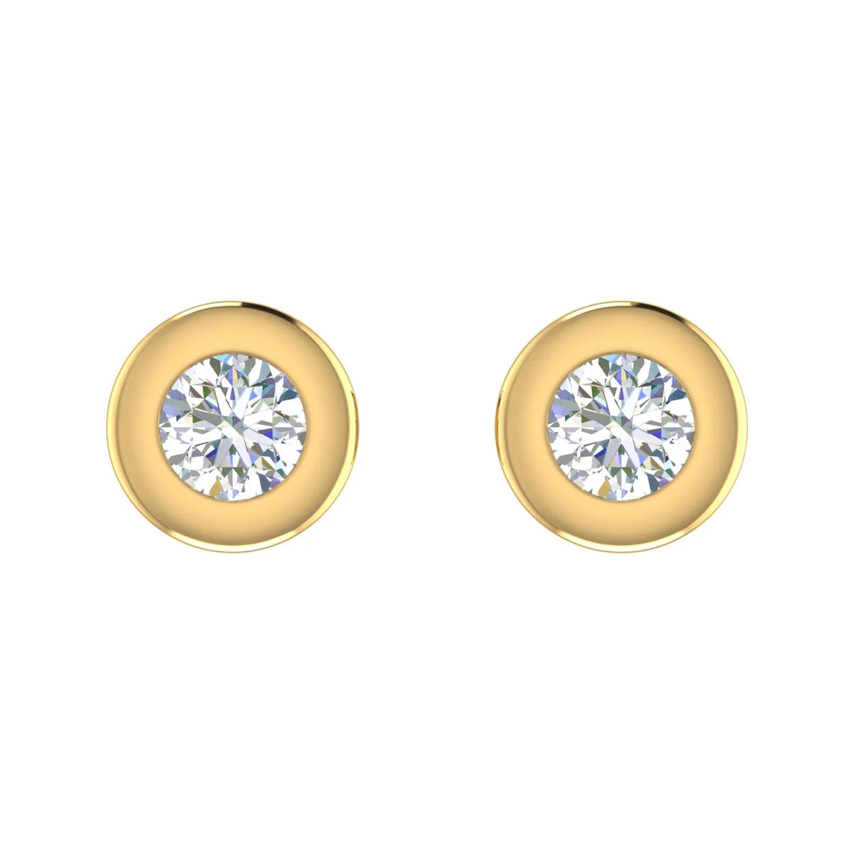 10K Yellow Gold Diamond Stud Earrings X716