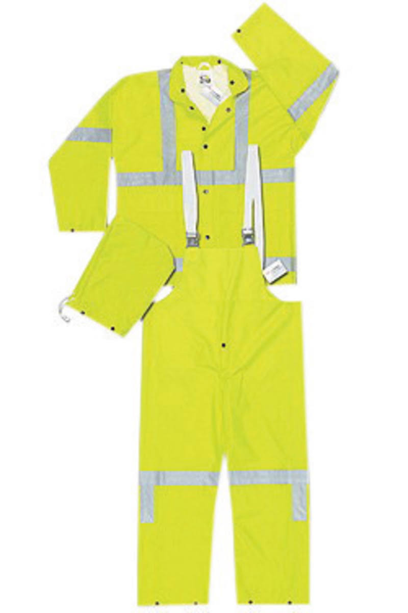 Lime Polyester and PVC 3-Piece Safety... K4633