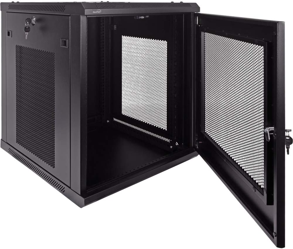 12U Wallmount Cabinet Enclosure 19-Inch Server Network Rack with Locking Perforated Door Black V281089
