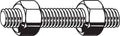 1-1/8 inch-8 x 8-1/2 inch Plain Carbon Steel Fully Threaded Studs, 15 Pk. Q5205