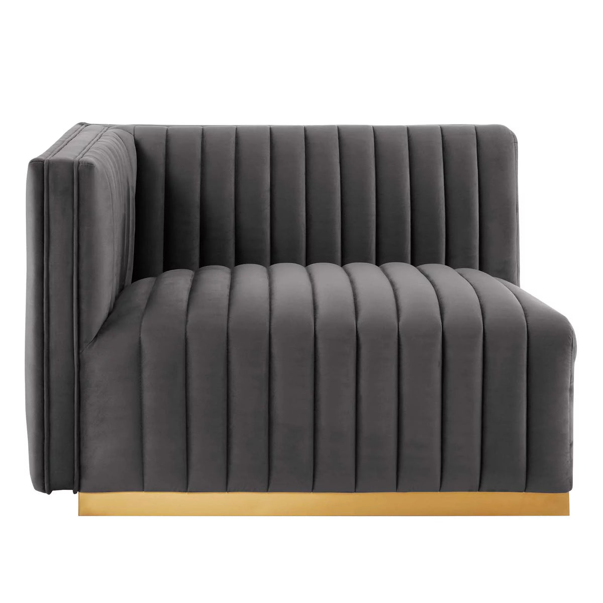Gold Gray Velvet 4-Piece Sectional G294