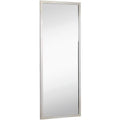 Polished Stainless Metal Silver Rectangle Full Length Wall Mirror (18" x 48") Z2778