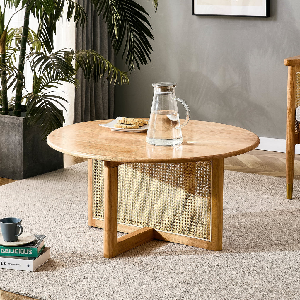 Coffee Table with Rattan Accents N7312