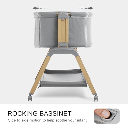 Navy Blue 3 in 1 Baby Bassinet with Mattress and Wheels E60972