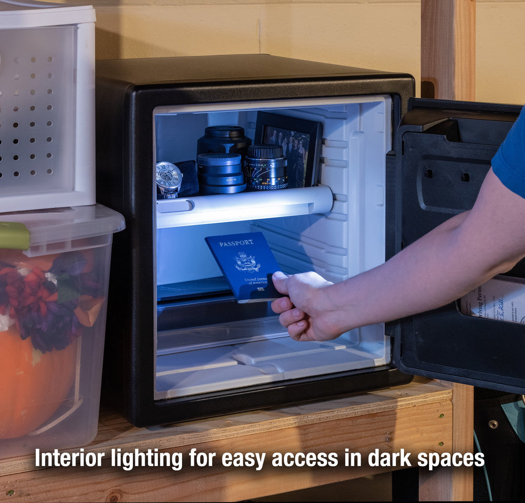 Fire-Resistant and Water-Resistant Safe with Fingerprint Biometric Lock, 1.23 Cu. ft. Q715