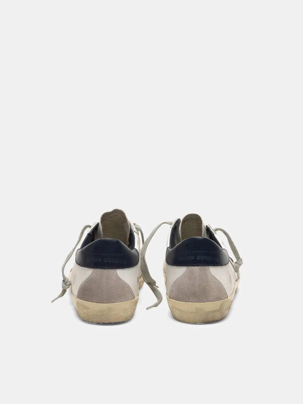 Suede Sneakers with Blue Heel Tab F544301