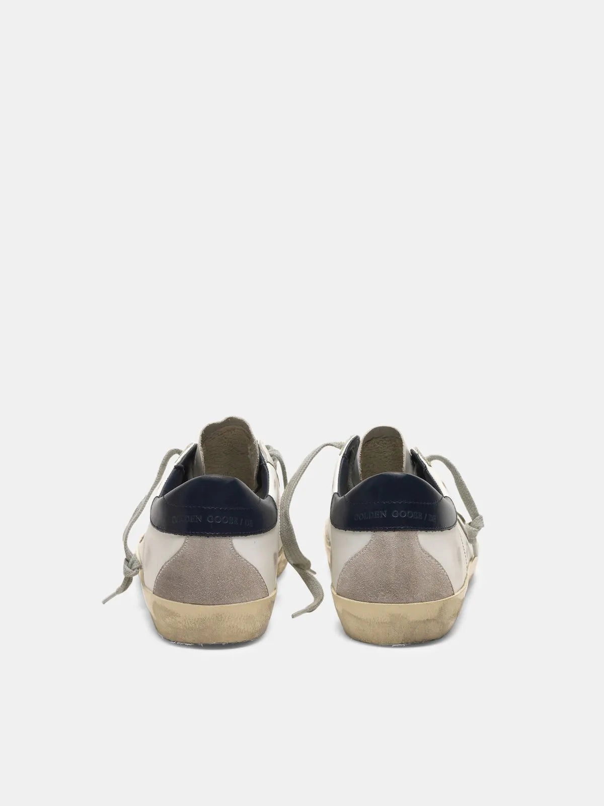 Suede Sneakers with Blue Heel Tab F544301