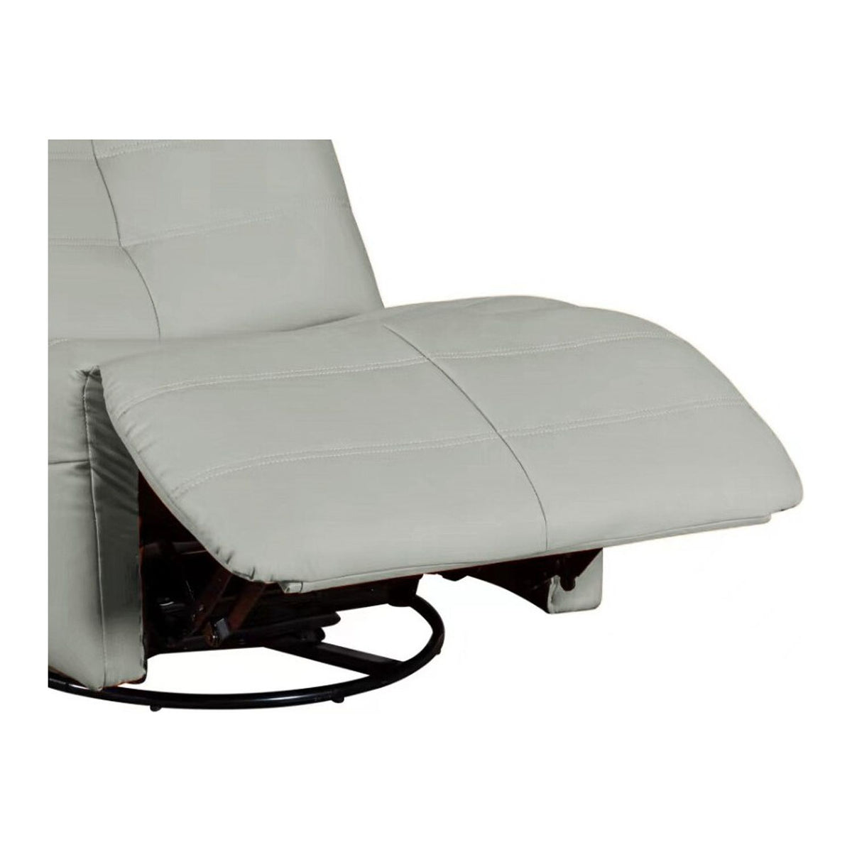 Green Gray Faux Leather Swivel Glider Recliner O60928