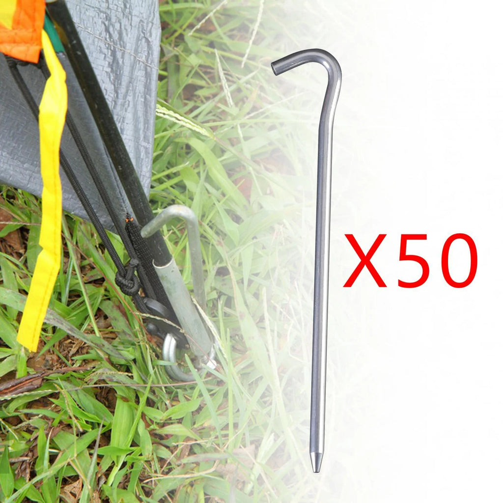 50 Pack 7inch Aluminum Tent Pegs for Camping N7817