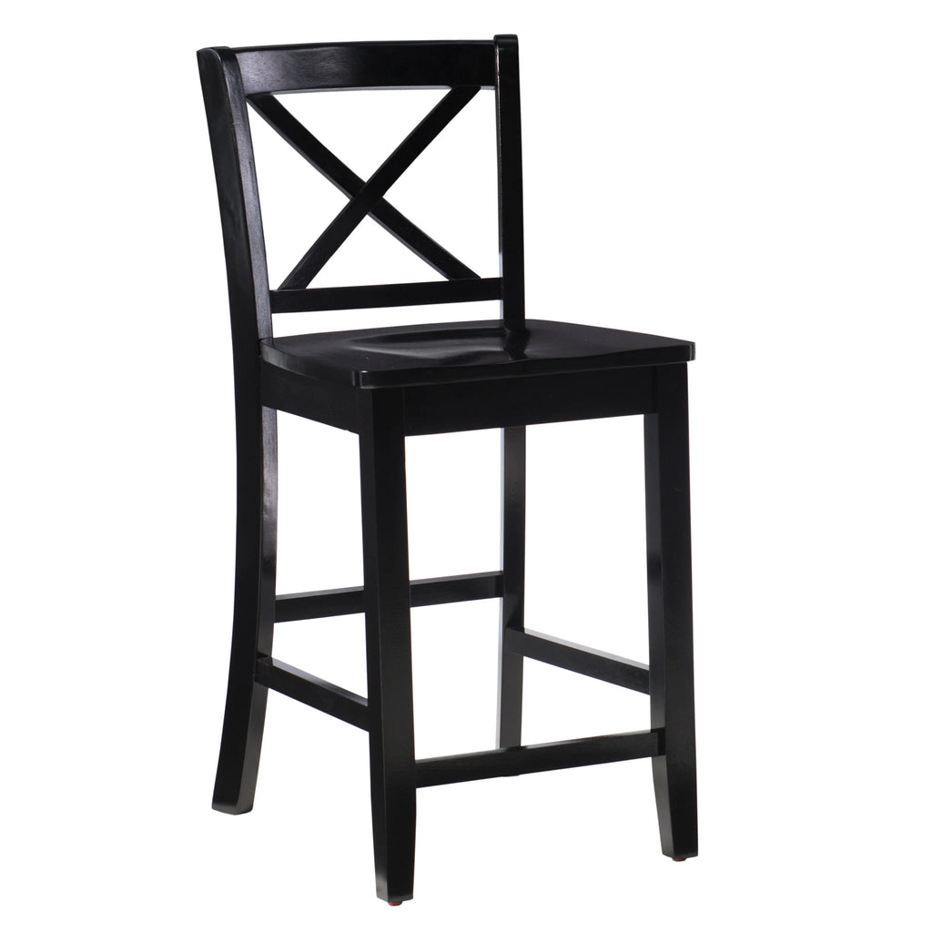 Black Wood 24-Inch Counter Stool S457