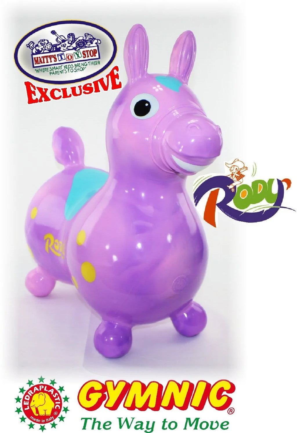 Purple & Pink Swirl Inflatable Bounce & Ride Horse M560