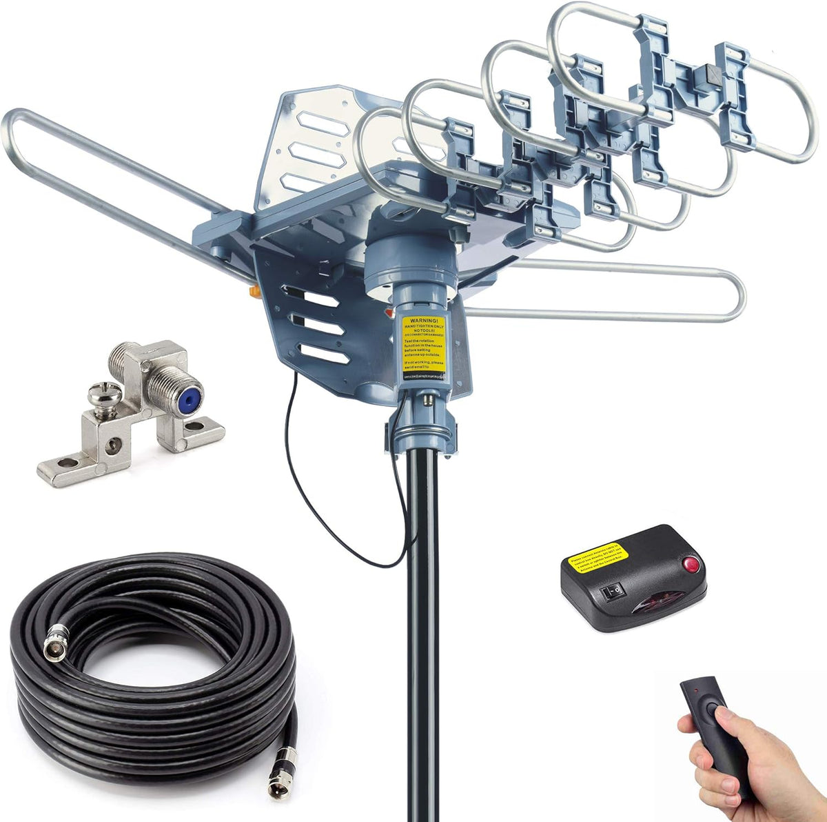 Outdoor Digital Amplified HDTV Antenna, 150 Mile 360 Degree Rotation I17844
