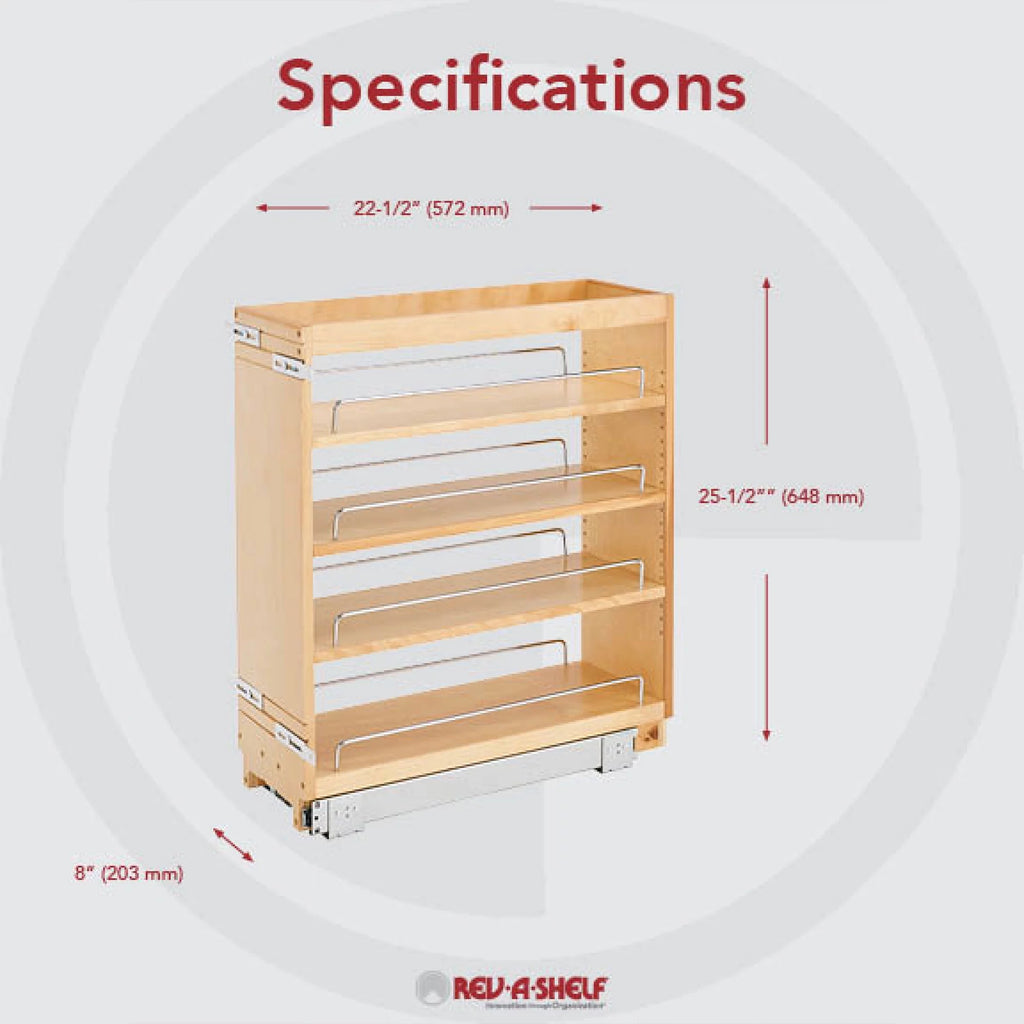 8 Inch Pull-Out Kitchen Cabinet Organizer Spice Rack T4522