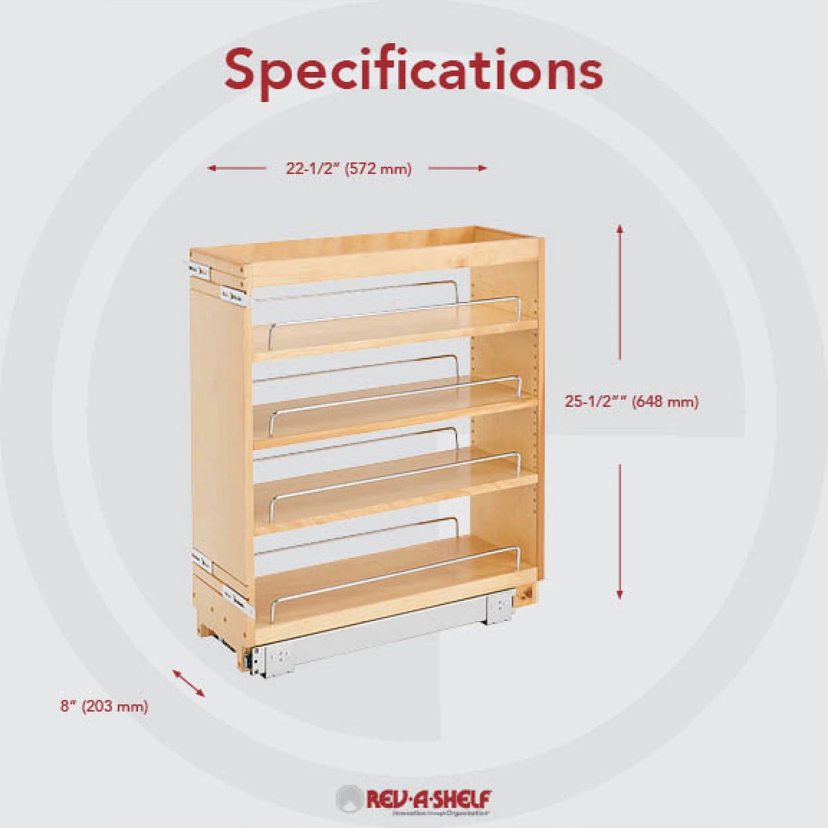 8 Inch Pull-Out Kitchen Cabinet Organizer Spice Rack T4522