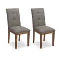 Gray Tufted Dining Chair with Solid Wood Legs Set of 2 Z72759