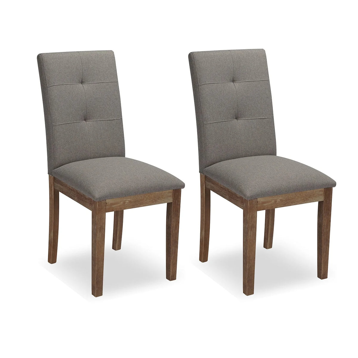 Gray Tufted Dining Chair with Solid Wood Legs Set of 2 Z72759