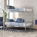 Twin Over Twin Metal Bunk Bed Frame with Removable Ladder Z768