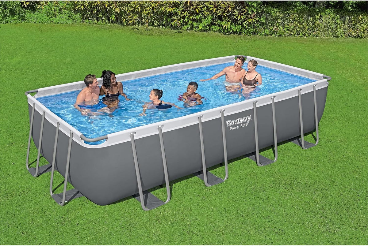 18' x 9' x 48" Rectangular Above Ground Swimming Pool Set with Sand Filter Pump O67755