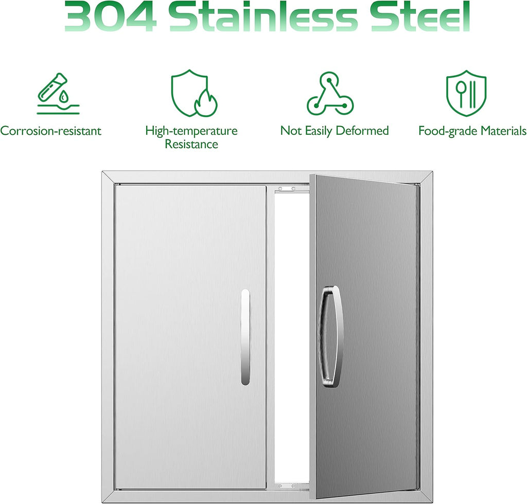 Stainless Steel 24''W x 24''H Outdoor Kitchen Doors U70465