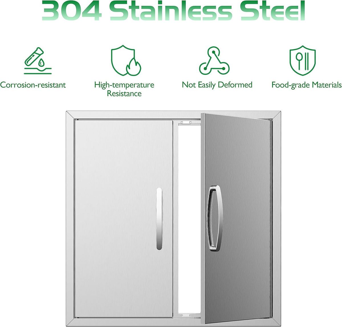 Stainless Steel 24''W x 24''H Outdoor Kitchen Doors U70465